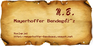 Mayerhoffer Bendegúz névjegykártya