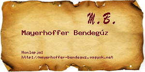 Mayerhoffer Bendegúz névjegykártya